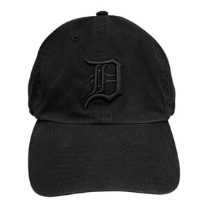 Detroit Tigers Hat Cap Strap Back Mens One Size Black MLB Baseball Dad Hat